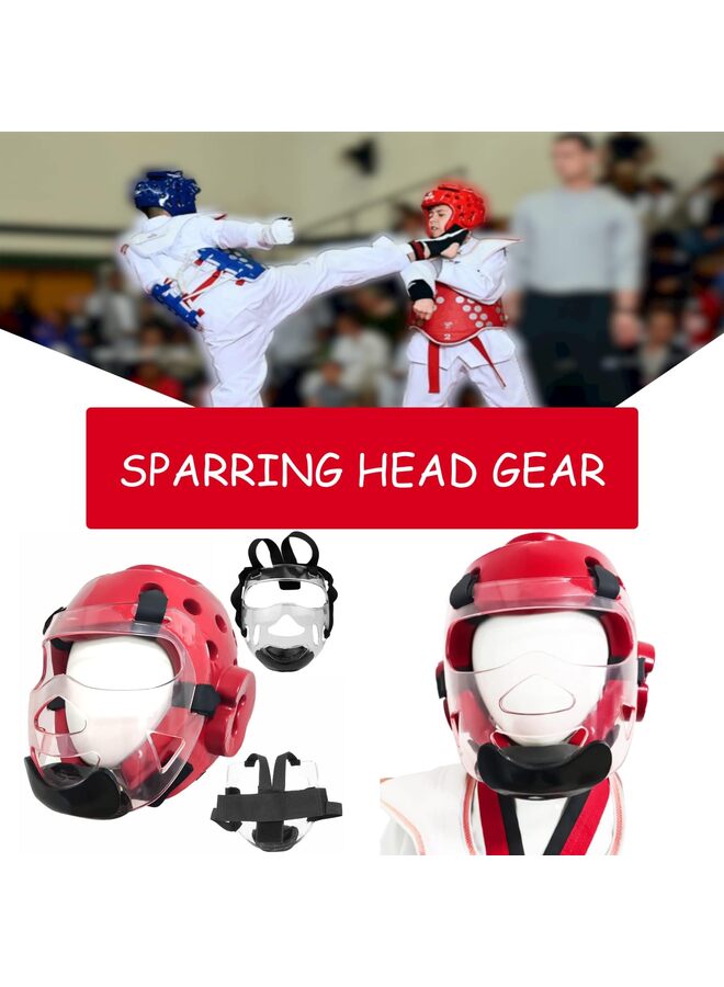 Kids & Adults Taekwondo Karate Headgear MMA Martial Arts Helmet, with Removable Face Shield, Soft Head Gear for Martial Art Grappling Muay Thai Kickboxing Taekwondo(RED) - Image 5