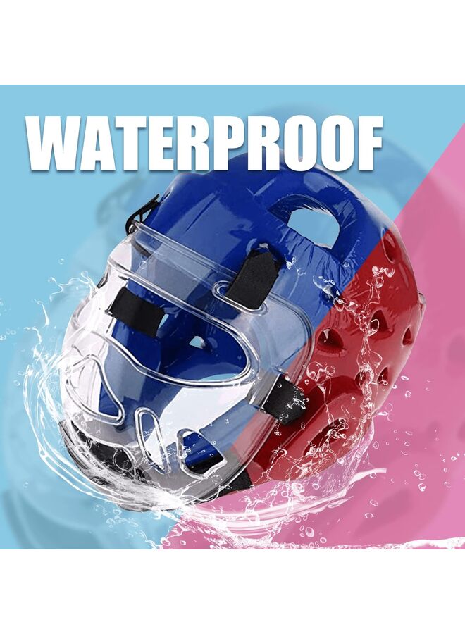 Kids & Adults Taekwondo Karate Headgear MMA Martial Arts Helmet, with Removable Face Shield, Soft Head Gear for Martial Art Grappling Muay Thai Kickboxing Taekwondo(RED) - Image 4