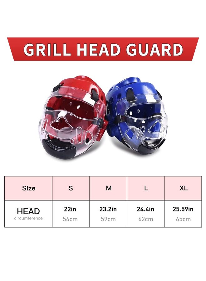 Kids & Adults Taekwondo Karate Headgear MMA Martial Arts Helmet, with Removable Face Shield, Soft Head Gear for Martial Art Grappling Muay Thai Kickboxing Taekwondo(RED) - Image 2