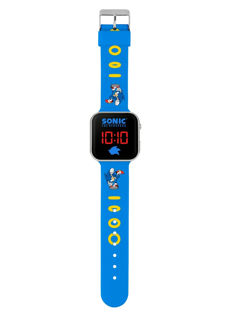 Sonic The Hedgehog Sega Sonic the Hedgehog Blue LED Boys Watch with Printed Strap - SNC4137ARG