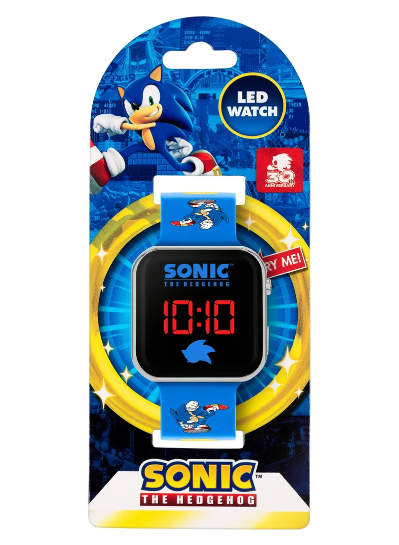 Sonic The Hedgehog Sega Sonic the Hedgehog Blue LED Boys Watch with Printed Strap - SNC4137ARG