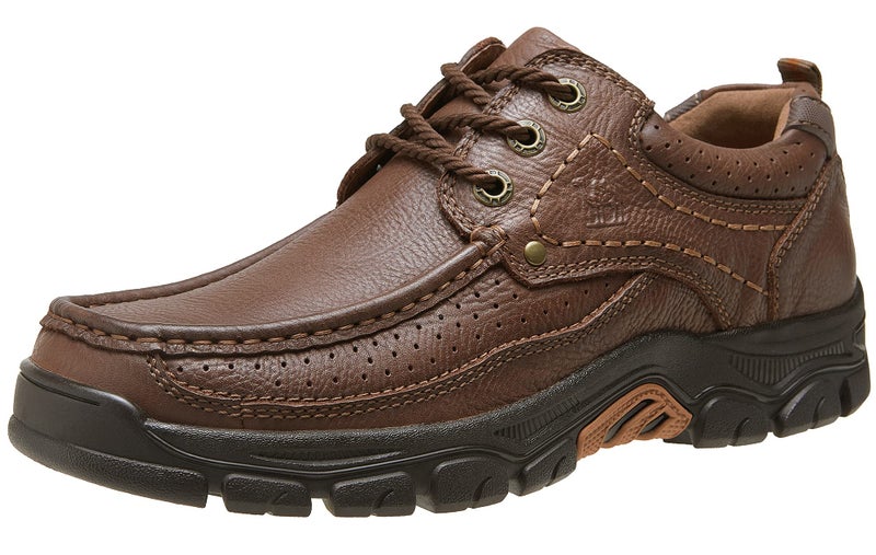 CAMEL CROWN Men Casual Shoes Loafers Comfortable Walking Shoes Oxford for Work Dress Travel-Lace up(Brown,12 - Image 1