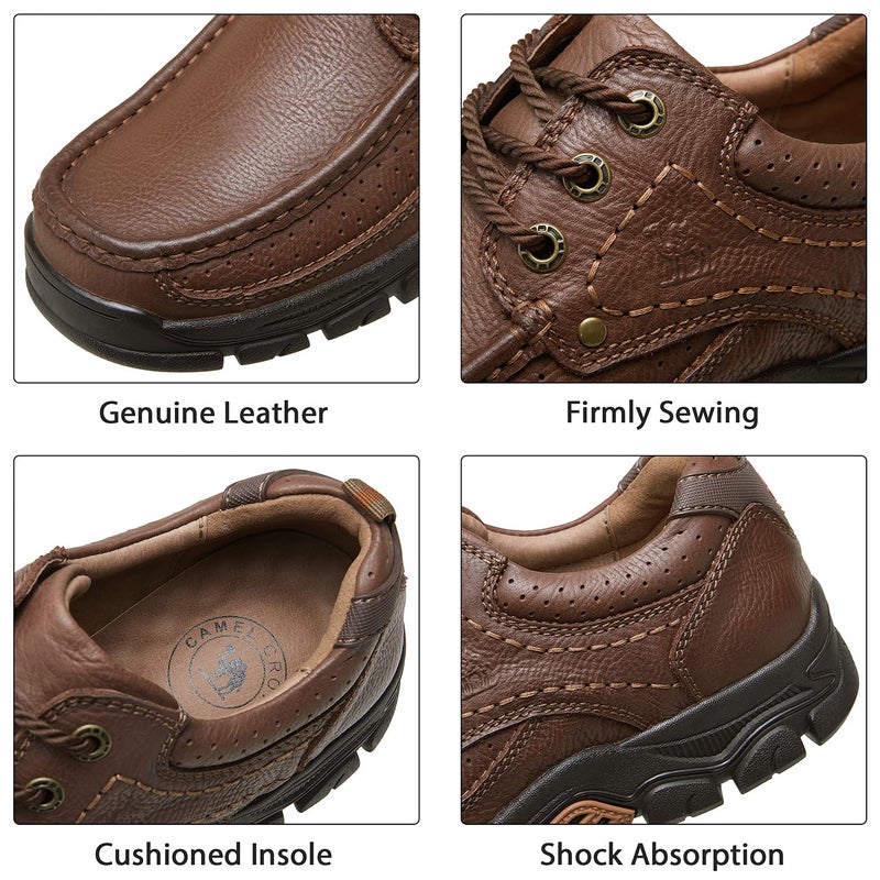 CAMEL CROWN Men Casual Shoes Loafers Comfortable Walking Shoes Oxford for Work Dress Travel-Lace up(Brown,12 - Image 5
