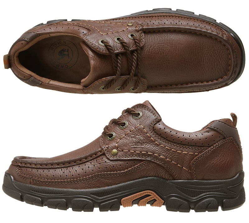 CAMEL CROWN Men Casual Shoes Loafers Comfortable Walking Shoes Oxford for Work Dress Travel-Lace up(Brown,12 - Image 2