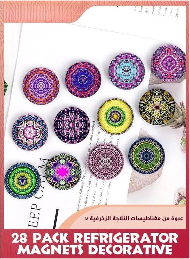 28 حزمة ثلاجة مغناطيس ديكور,ماندالا بتلة ثلاجة مغناطيس,مغناطيس ديكور,خزانة واللوحة الأبيض مغناطيس- مثالية لاستخدام المكتب المنزلي - Image 5