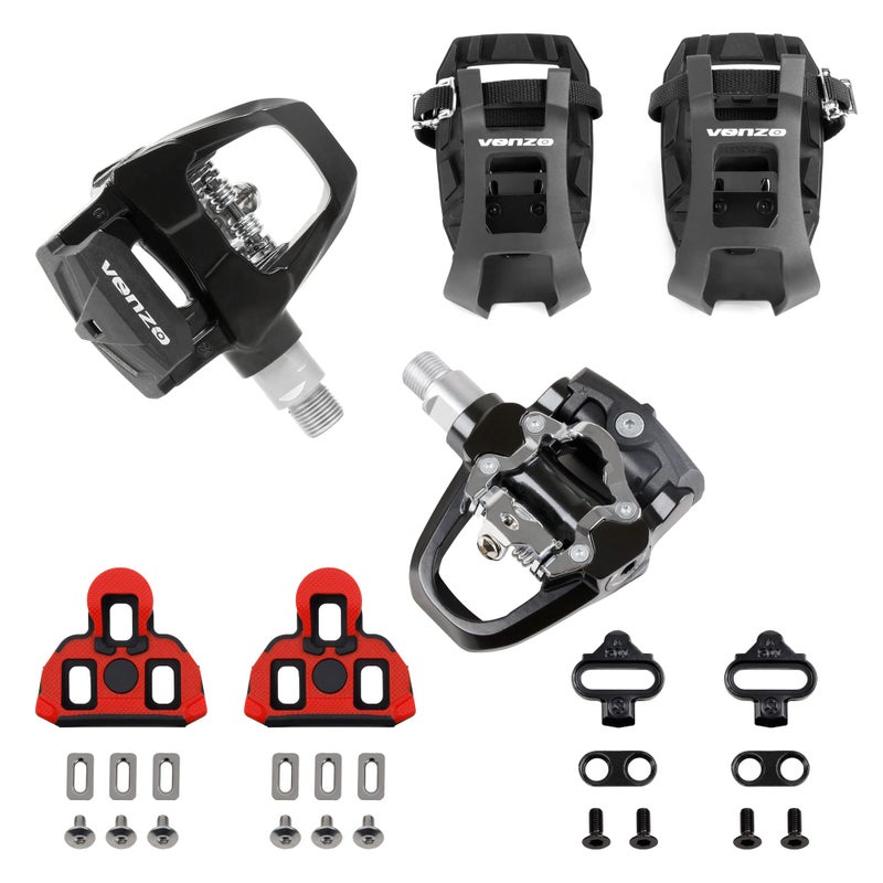 Venzo Compatible with Shimano SPDSL Shimano SPD System for Indoor Fitness Exercise Bike Bicycle Pedals Cleats with 916 Heavy Duty Spindles Sealed Bearing Pedals Cages - Image 2