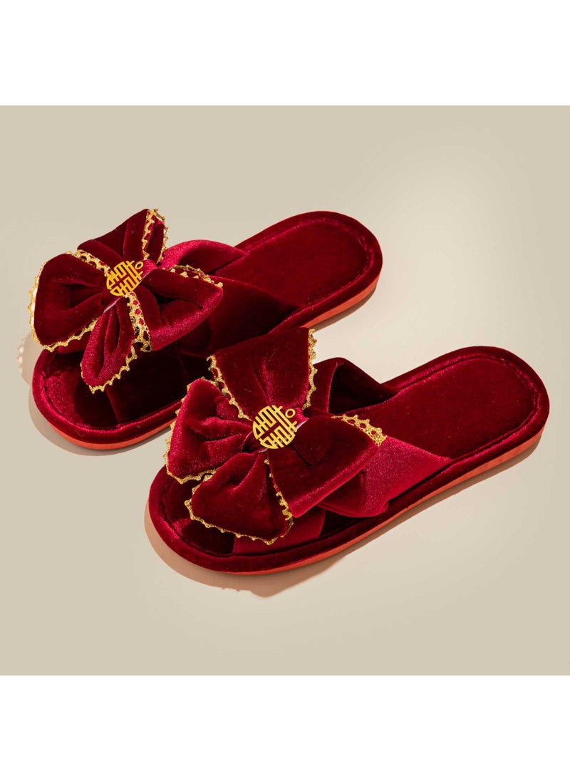 Generic Red Wedding Slippers Luxury Couple Set C042 female 
