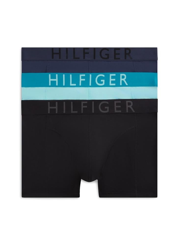 TOMMY HILFIGER 3-Pack Logo Waistband Cooling Microfibre Trunks - Image 1