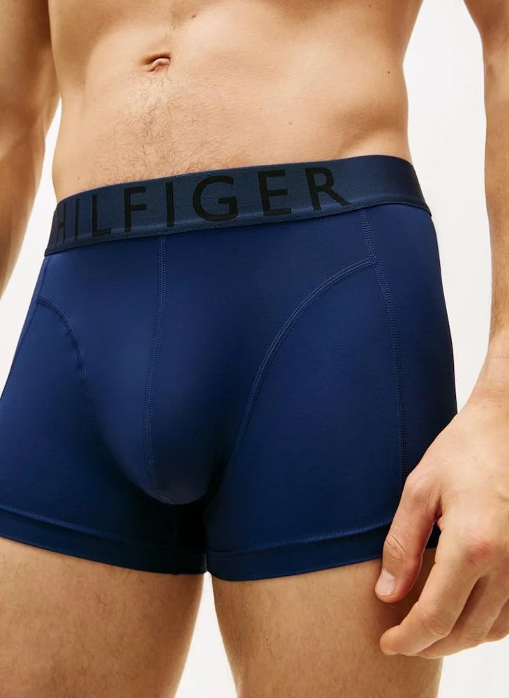 Tommy Hilfiger Act Aqu/Blk/Pitch Blu 3-Pack Logo Waistband Cooling Microfibre Trunks for Men | Best Price UAE