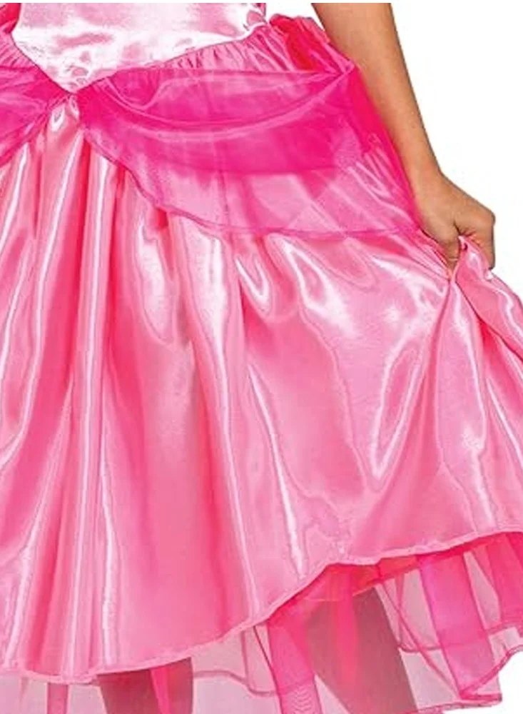 Party Centre Princess Peach Costume Dress, Nintendo Super Mario Bros Deluxe Dress Up Outfit for Girls