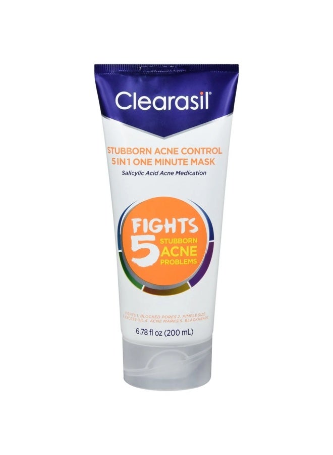 Clearasil Stubborn Acne Control 5 in 1 One Minute Mask 200ml