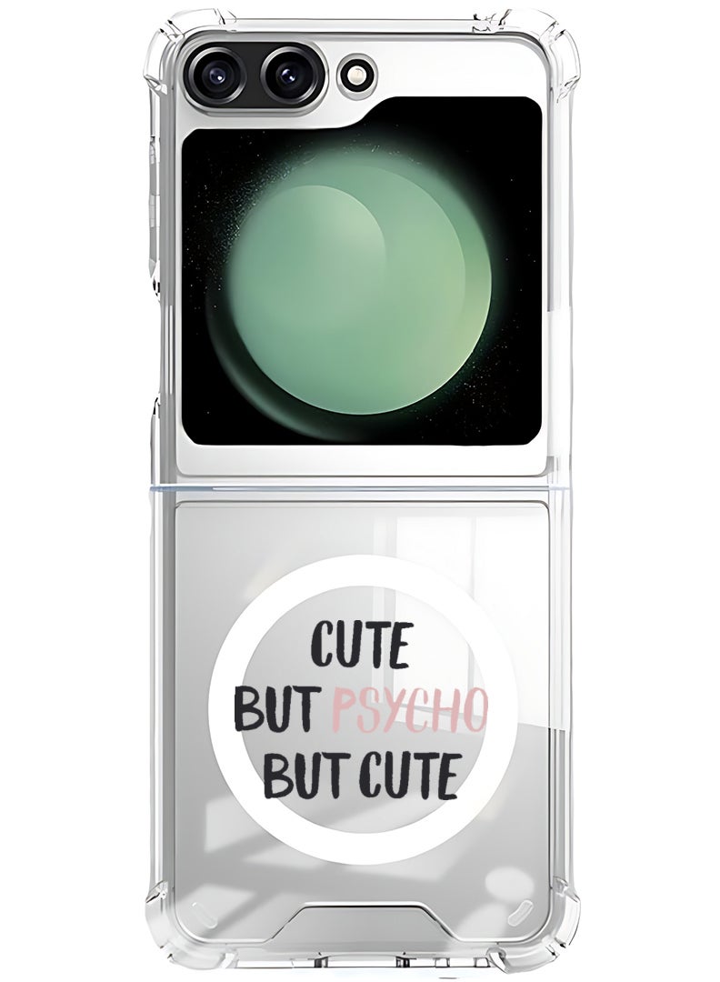 Theodor Magnetic Case for Samsung Galaxy Z Flip 6 Compatible with MagSafe Wireless Charging, Shockproof Phone Bumper Cover cute psycho - Image 1