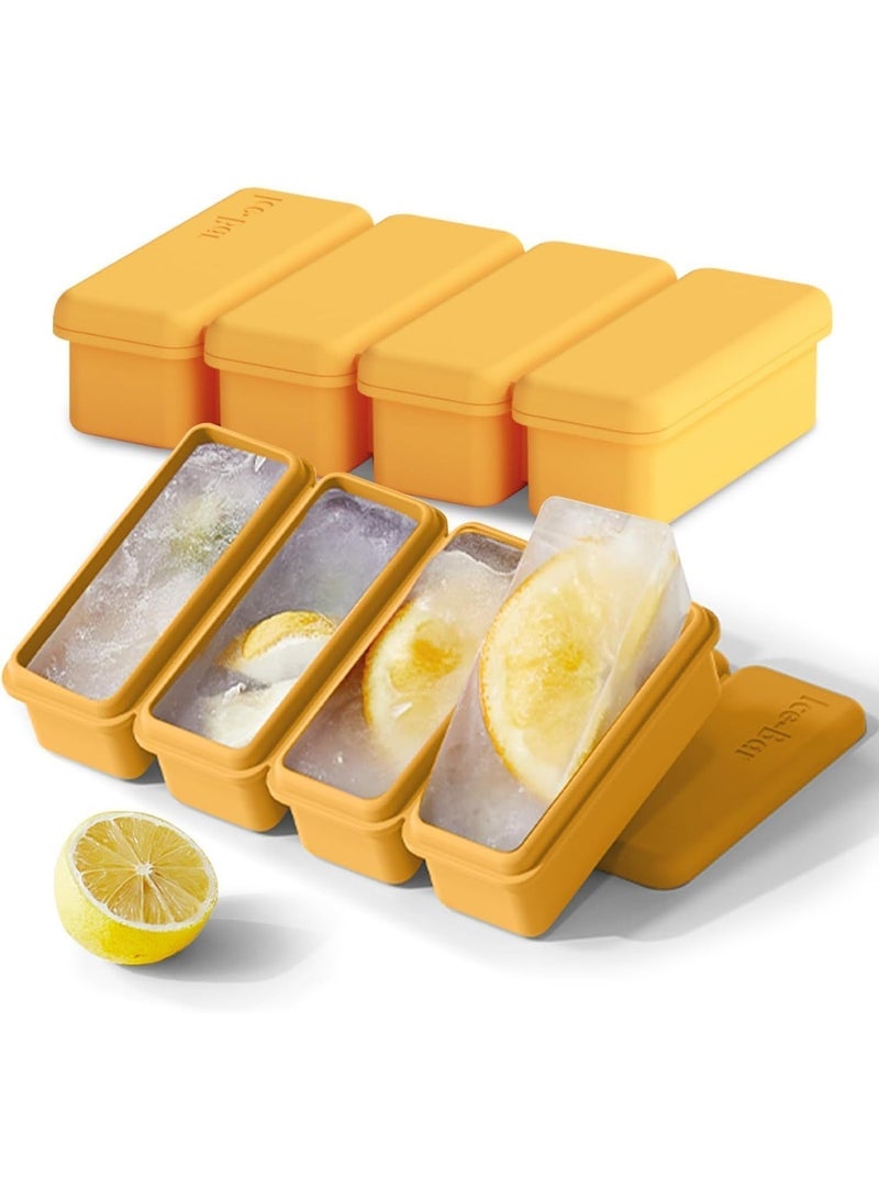 HZYH Silicone Ice Cube Molds Widely Use 2 Packs, Ice Cube Tray for Whiskey, Easy Release Ice Mold, Freezer Molds for Soups and Sauces (Yellow) - Image 1