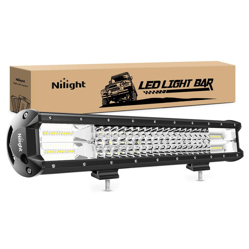 Nilight 18004CA LED Light Bar 20Inch 288w Triple Row Flood Spot Combo 28800LM Led Bar Driving Lights Boat Lights Led Off Road Lights for Trucks 2 Years Warranty - Image 2