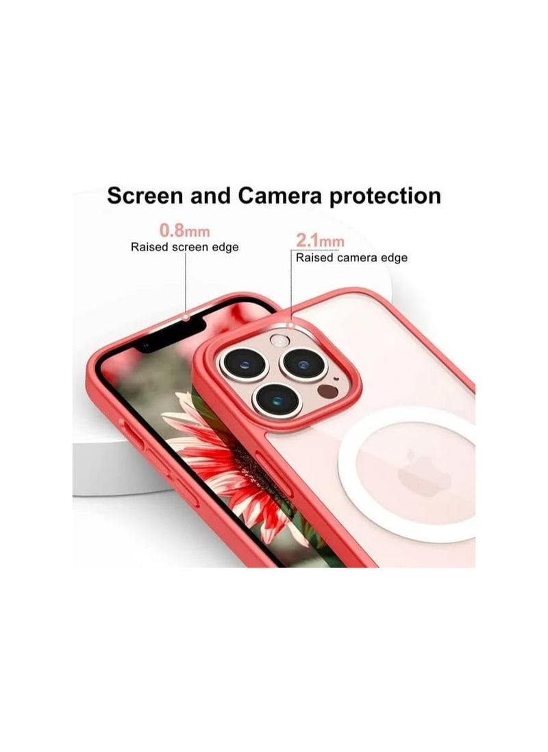 Generic - Magnetic Case, Compatible with MagSafe,Ultra Slim Hard PC with Soft TPU Edges Protective Case,for iPhone 11 Pro Max,6.7 Inch Case (Red) - Image 1