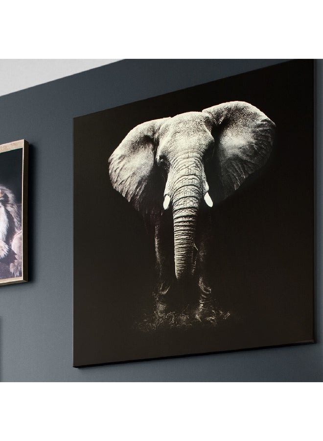 اتموسفيرا إطار لوحة قماش الفيل باللونين الأسود والرمادي المعلق على الحائط بقياس 100 × 100 سم 158209 - Image 3