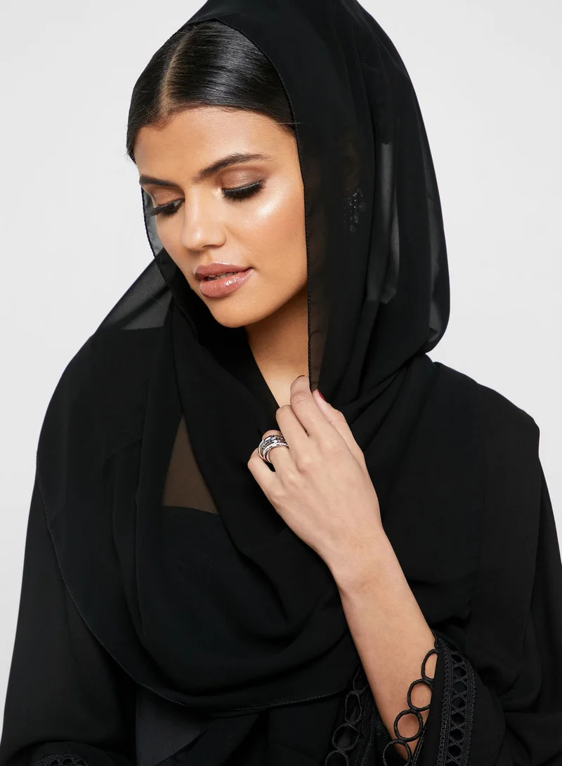 hayas closet Laser Cut Abaya