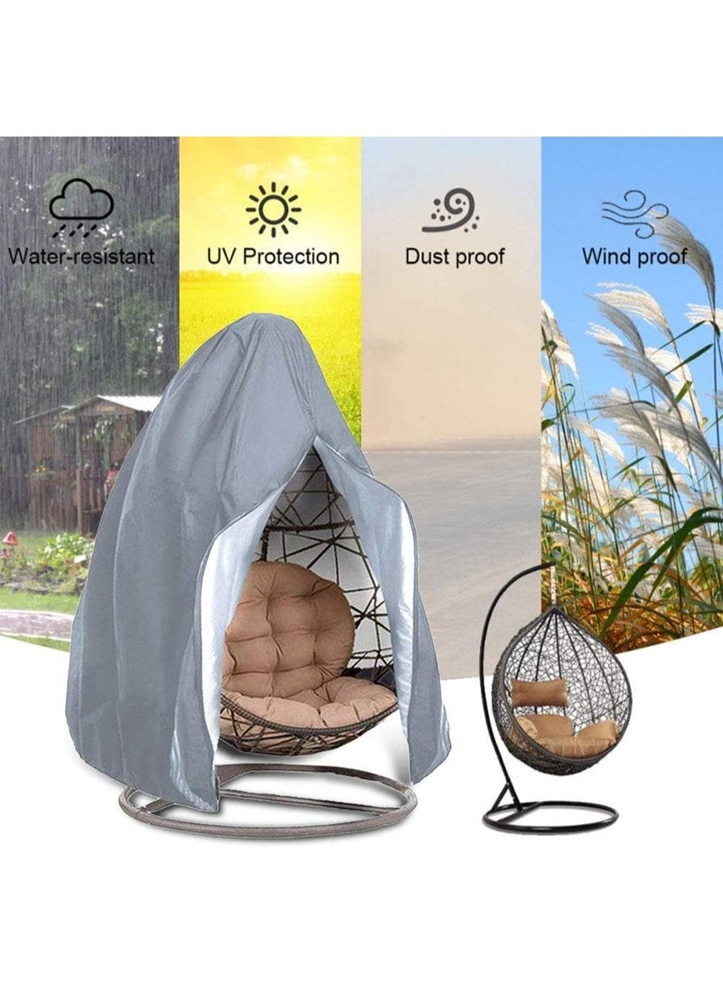 إيونتو غطاء كرسي معلق متين مقاوم للماء 190×115 سم - قماش أكسفورد 210D مقاوم للأشعة فوق البنفسجية والغبار وواقي كرسي الأرجوحة الخارجي وكرسي البيض، أغطية الفناء والحديقة والخوص والكراسي - Image 4