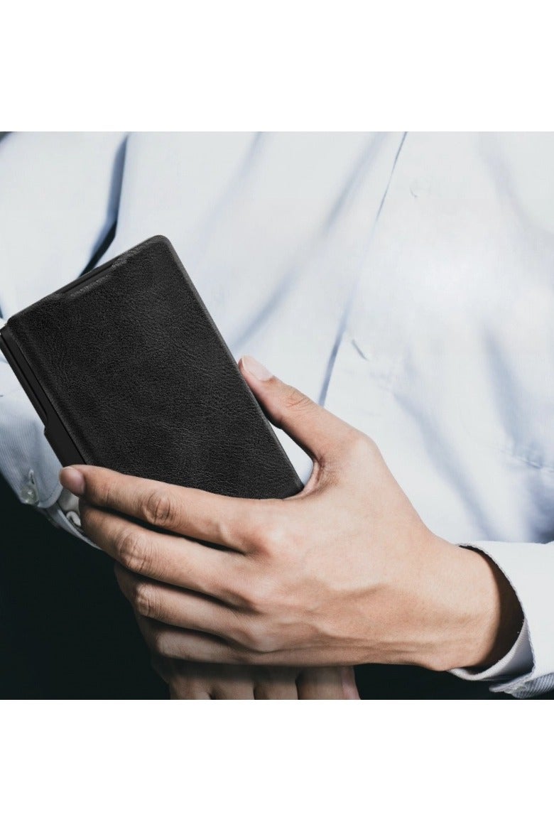 عام غطاء حماية لجهاز Samsung Z Fold 7 - غطاء جلدي مع حماية متكاملة للعدسات، مزود بفتحة مدمجة للقلم، بتصميم دقيق يضمن حماية شاملة. - Image 5