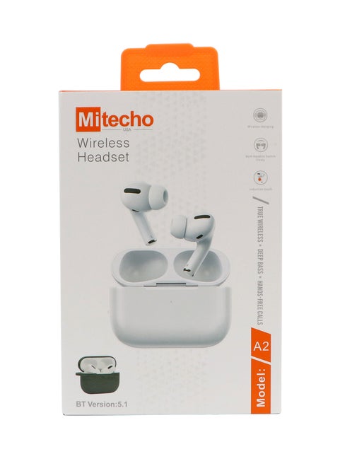 Mi techo A2 Wireless Headphones with Deep Bass and Touch Controls White