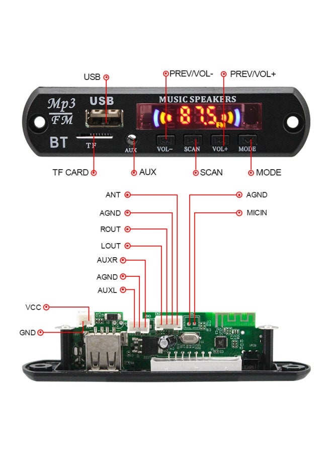 New 12v Bluetooth Lossless Mp3 Decoding Board Card Audio Decoder Accessory Bluetooth Module - Image 4