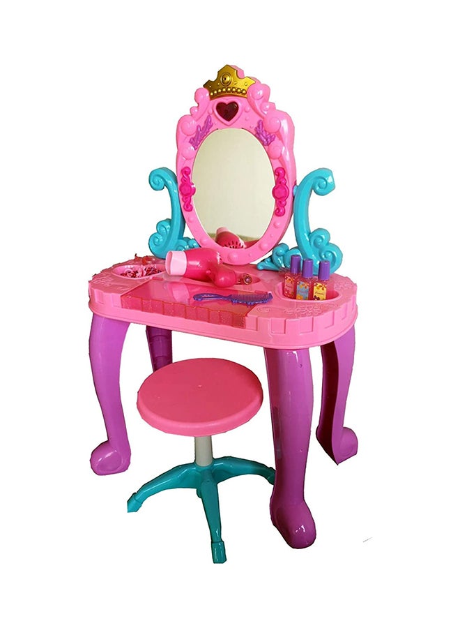 Bohui Pretend Crown Vanity Beauty Dresser Table Playset With Music And Light For Girls - Image 2