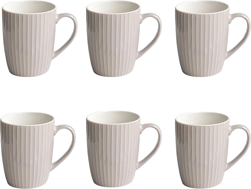 MIWARE 11 Ounce Porcelain Mugs Set of 6 Coffee Mugs for Tea Milk Hot Cocoa Greige Color - Image 1
