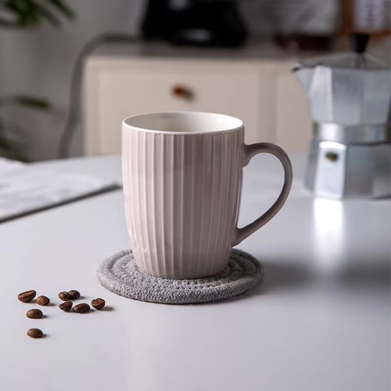 MIWARE 11 Ounce Porcelain Mugs Set of 6 Coffee Mugs for Tea Milk Hot Cocoa Greige Color - Image 2