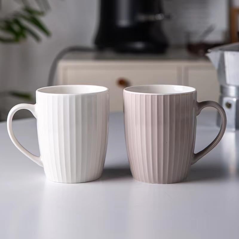 MIWARE 11 Ounce Porcelain Mugs Set of 6 Coffee Mugs for Tea Milk Hot Cocoa Greige Color - Image 3