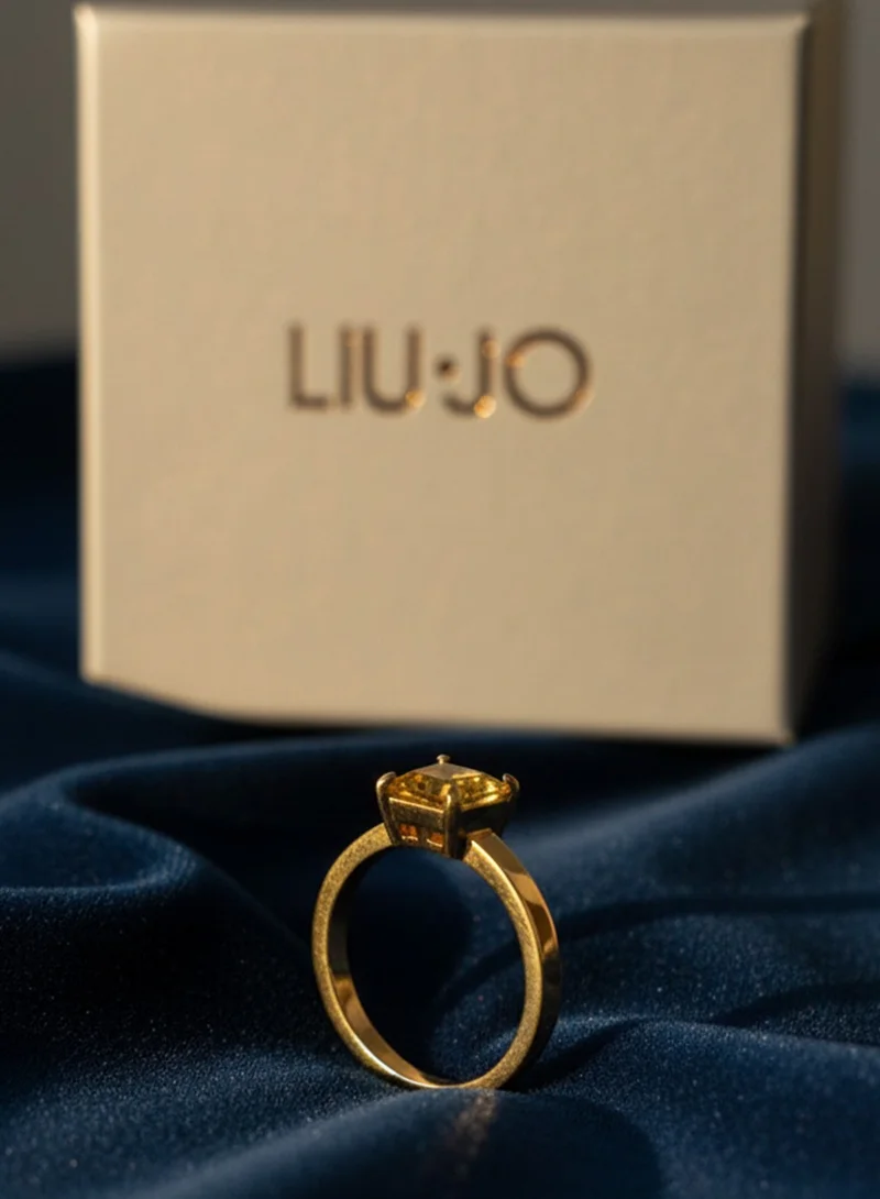 Liu Jo  Liu Jo Cher Gold Ring - Yellow Stone - LJ2434 for Women | Best Price UAE