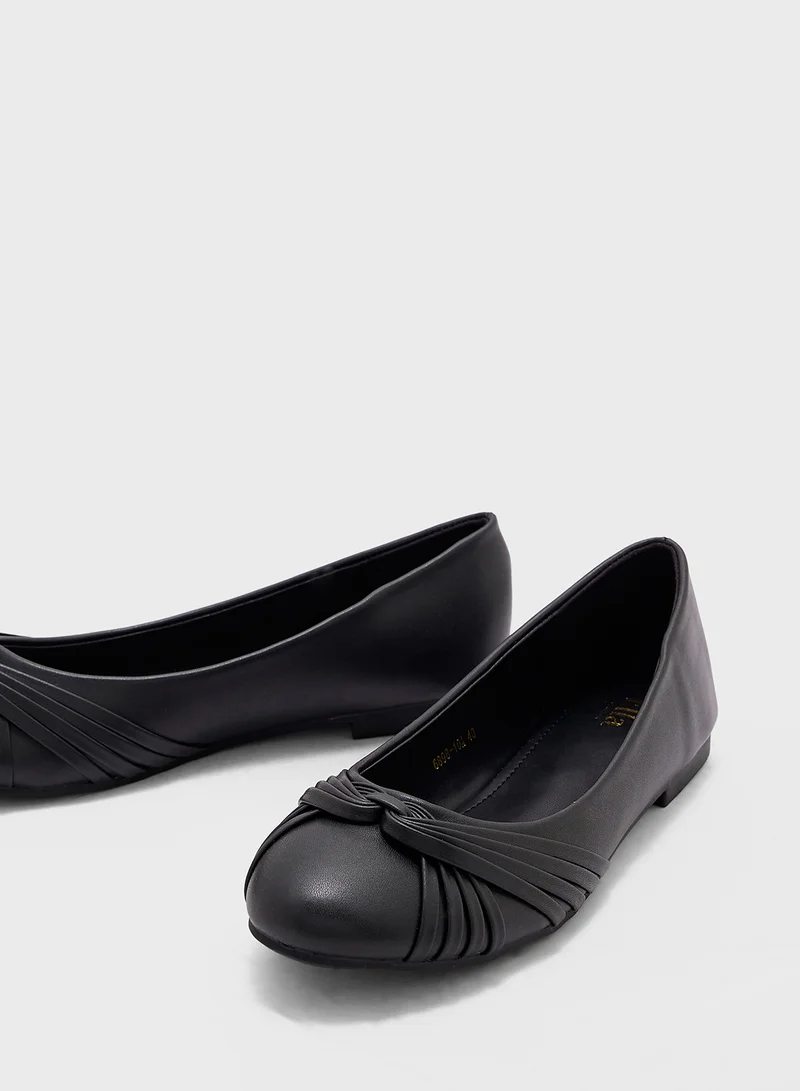 ELLA Knot Detail Round Toe Ballerina