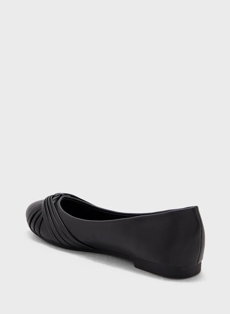 ELLA Knot Detail Round Toe Ballerina