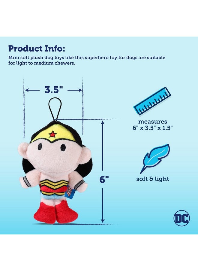 DC Comics DC Comics for Pets Wonder Woman Mini Plush Figure Dog Toy, 6" | Squeaky Plush Dog Toy | Fun and Adorable Small Dog Toy for Small Dogs in Red, Dog Toy With Squeaker  - Image 3