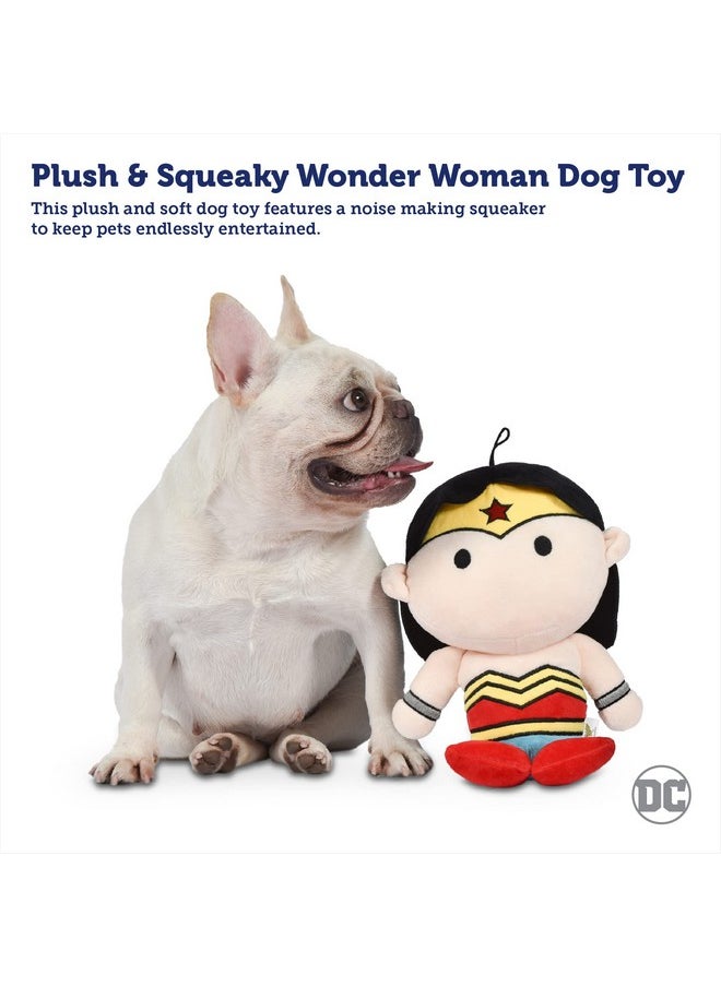 DC Comics DC Comics for Pets Wonder Woman Mini Plush Figure Dog Toy, 6" | Squeaky Plush Dog Toy | Fun and Adorable Small Dog Toy for Small Dogs in Red, Dog Toy With Squeaker  - Image 2