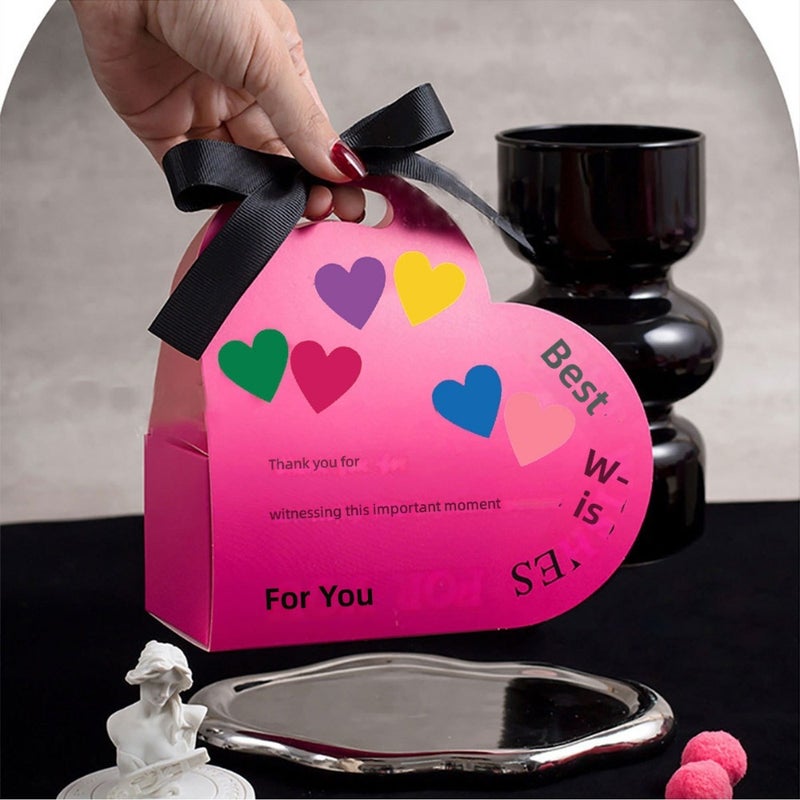 Hot-selling solid color love stickers 9 colors heart-shaped sealing stickers Hand-marked pvc  stickers - Image 4