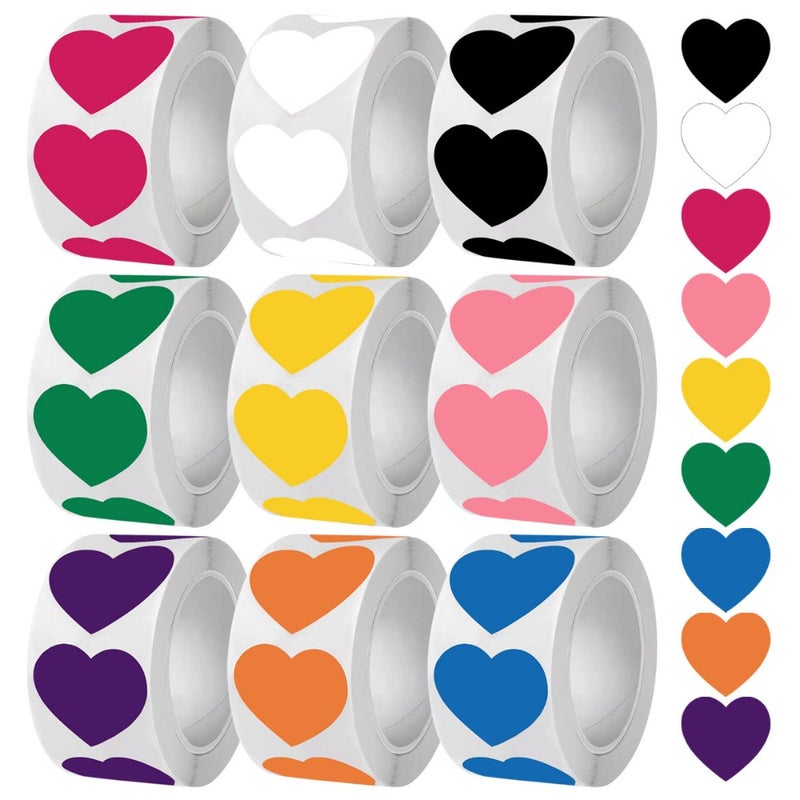 Hot-selling solid color love stickers 9 colors heart-shaped sealing stickers Hand-marked pvc  stickers - Image 1