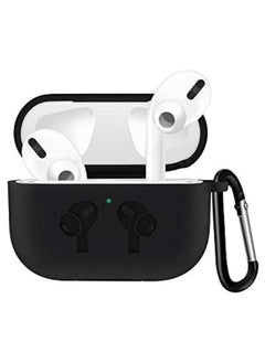 Generic AirPods Pro Case, Shockproof Protective Silicone Cover for AirPods Pro Black, Soft Silicone Shockproof Cover with Ring Buckle, Case for AirPods Pro Earphone  - Image 1