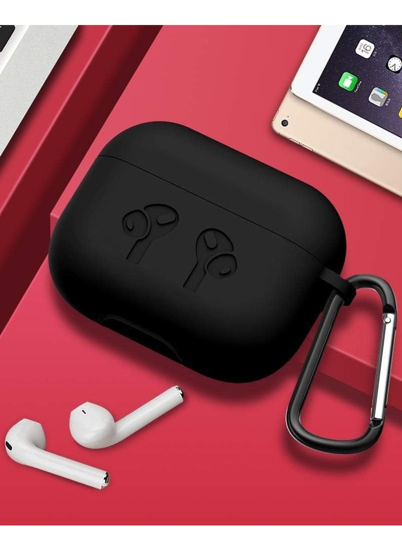 Generic AirPods Pro Case, Shockproof Protective Silicone Cover for AirPods Pro Black, Soft Silicone Shockproof Cover with Ring Buckle, Case for AirPods Pro Earphone  - Image 5