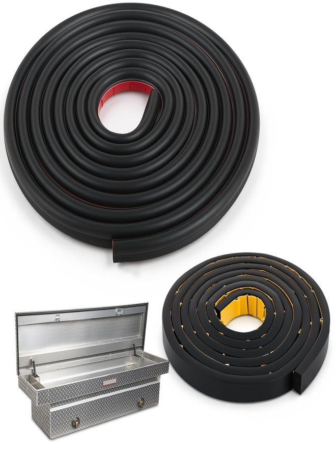 Pangda 2 Pack Toolbox Weather Seal Gasket Self Adhesive Seal Strip 2.5 Meters Flat Rubber Tool Box Gasket 4.6 Meters Spherical Weatherstrip for Most Truck Toolboxes Accessories - Image 1