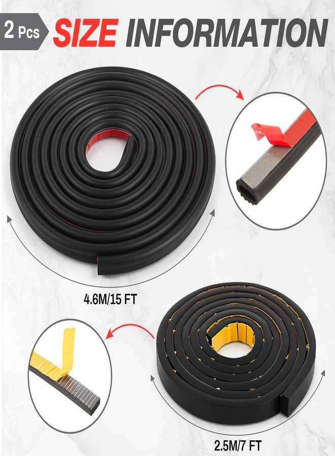 Pangda 2 Pack Toolbox Weather Seal Gasket Self Adhesive Seal Strip 2.5 Meters Flat Rubber Tool Box Gasket 4.6 Meters Spherical Weatherstrip for Most Truck Toolboxes Accessories - Image 2