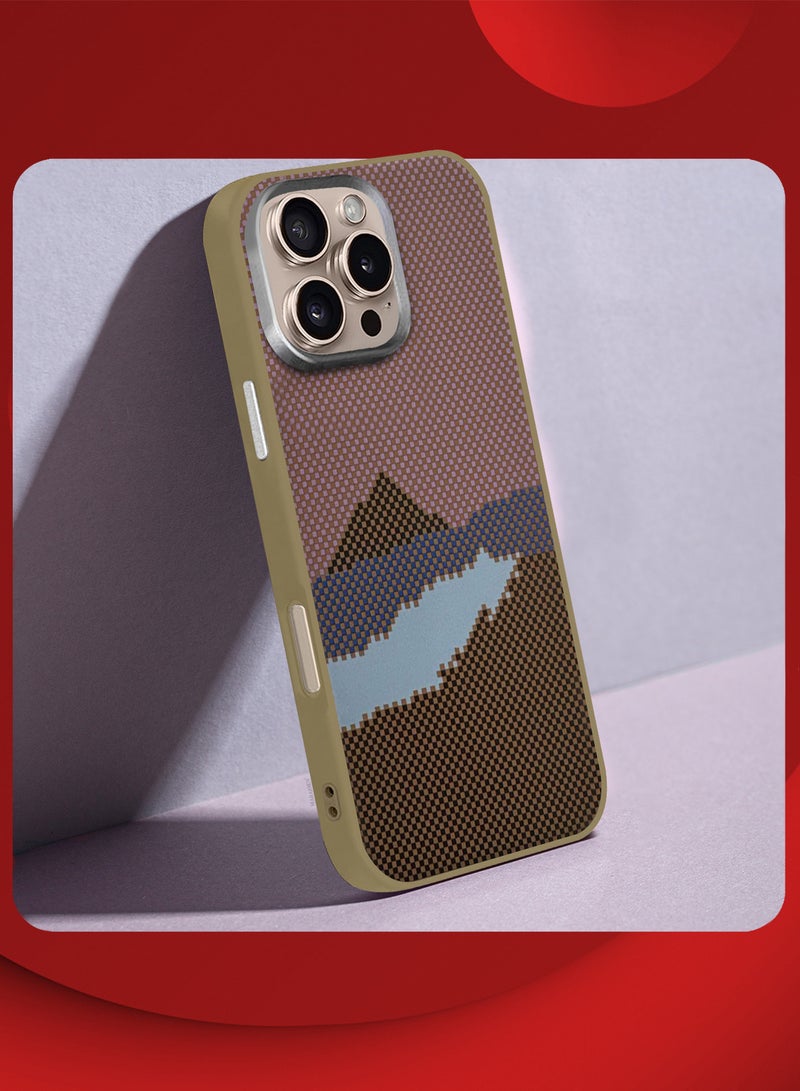 CATANES iPhone 16 Pro Max 3Packs Case Cover Carbon Fiber Pattern Phone Case Slim Shockproof Back Cover with Two 3D Screen Protectors - Mountain Pattern - Image 5