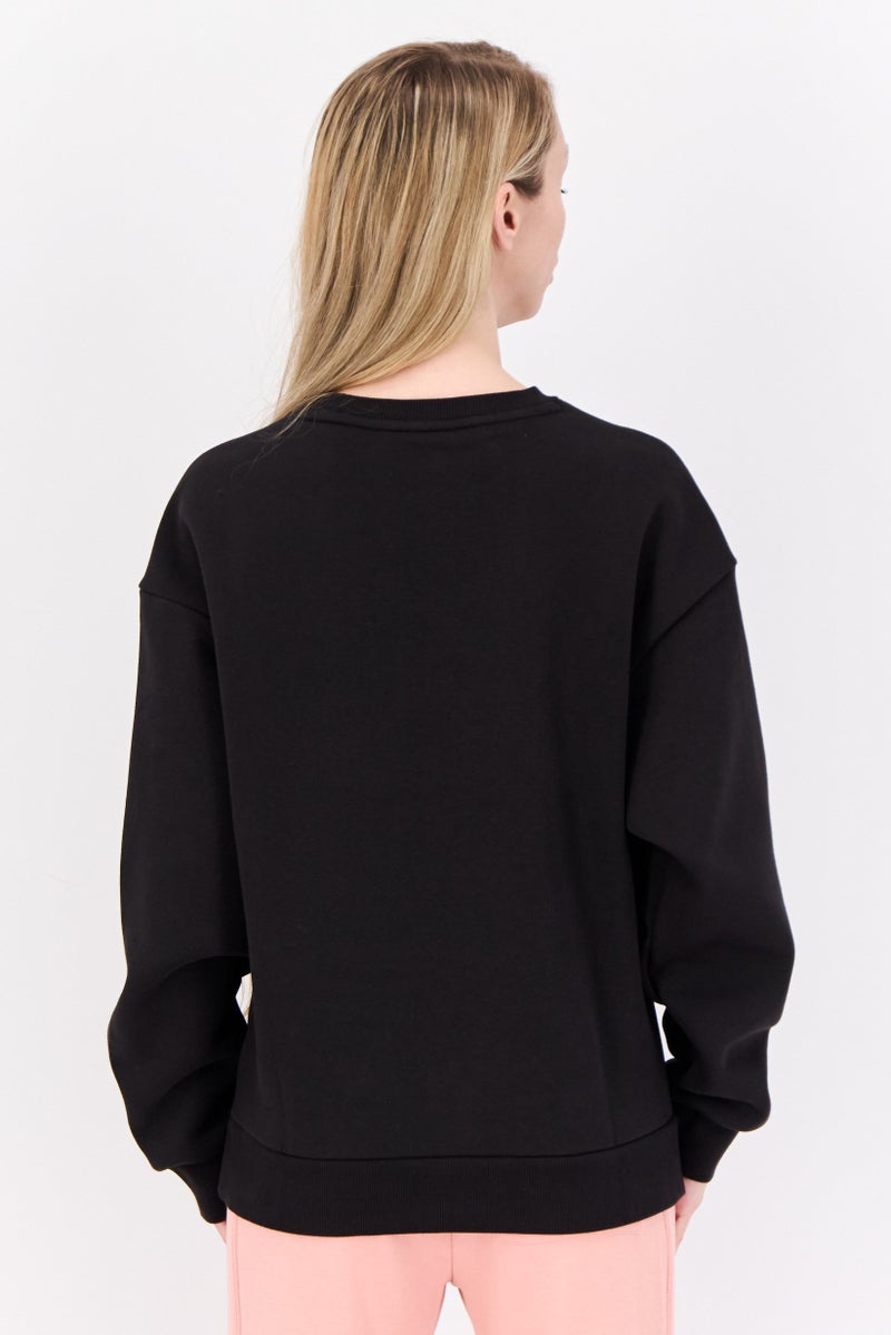 PUMA Women Sportswear Fit Long Sleeve Training Sweatshirt, Black  - Image 3