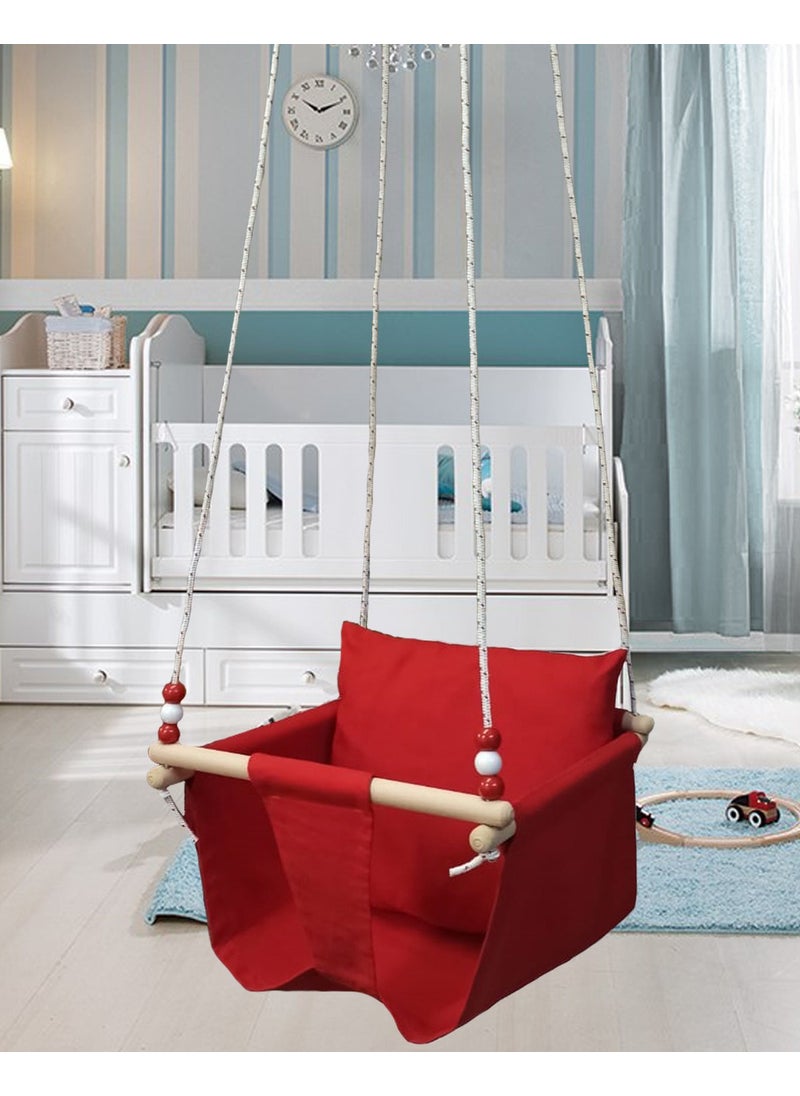 Wooden Baby Ceiling Swing with Cushion - Red - pzsku/ZBE7F6F121FD39EDE1661Z/45/_/1730556857/d05de5e6-fc2e-4c22-92d2-48fbeb9ca7e5