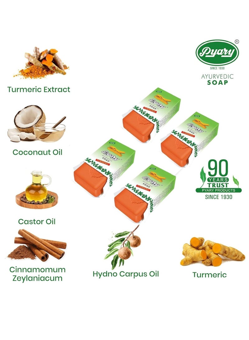 Pyary 6-Piece Turmeric Ayurvedic Turmeric Soap 6*75gm - Image 3
