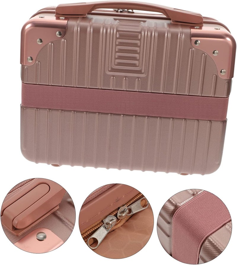 J - GO THE BUSINESS HUB Mini Suitcase Makeup Case Trunk Case Suitcase Small Handbag Carry Bag Carry Case Cosmetic Bag Womens Large Capacity Lightweight Carry Case Trunk Box Small Items Portable  - Image 5