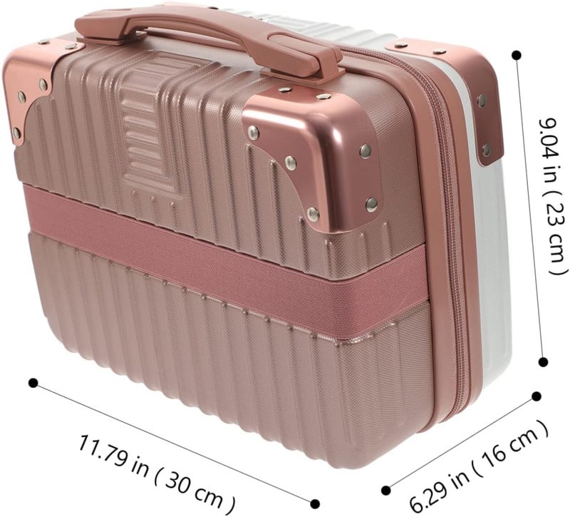 J - GO THE BUSINESS HUB Mini Suitcase Makeup Case Trunk Case Suitcase Small Handbag Carry Bag Carry Case Cosmetic Bag Womens Large Capacity Lightweight Carry Case Trunk Box Small Items Portable  - Image 2