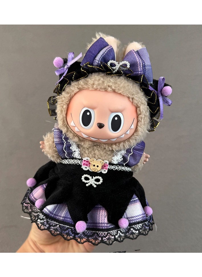 LABUBU Labubu Purple Fantasy Dress & Hat Set for 17cm Doll - Gothic Lolita Style Costume (Doll/Shoes Not Incl.)  - Image 1