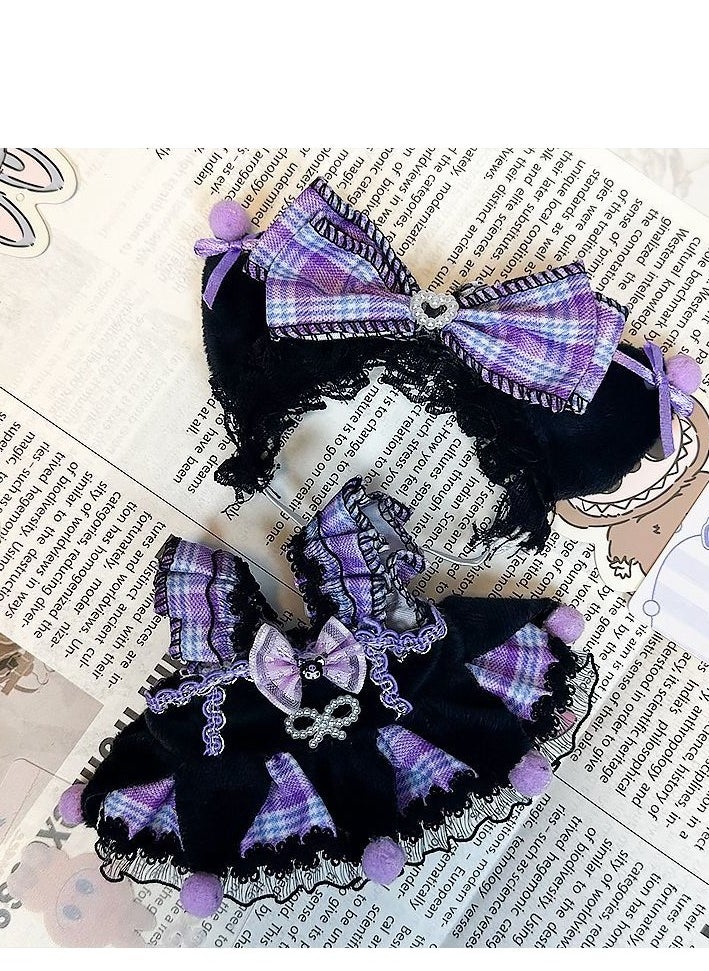 LABUBU Labubu Purple Fantasy Dress & Hat Set for 17cm Doll - Gothic Lolita Style Costume (Doll/Shoes Not Incl.)  - Image 2