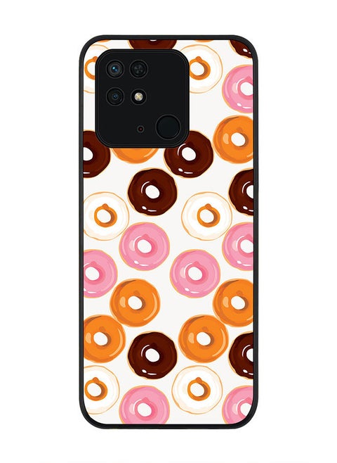 Rugged Black edge case for Redmi 10C 4G  Slim fit Soft Case Flexible Rubber Edges Anti Drop TPU Gel Thin Cover - Donut Drops