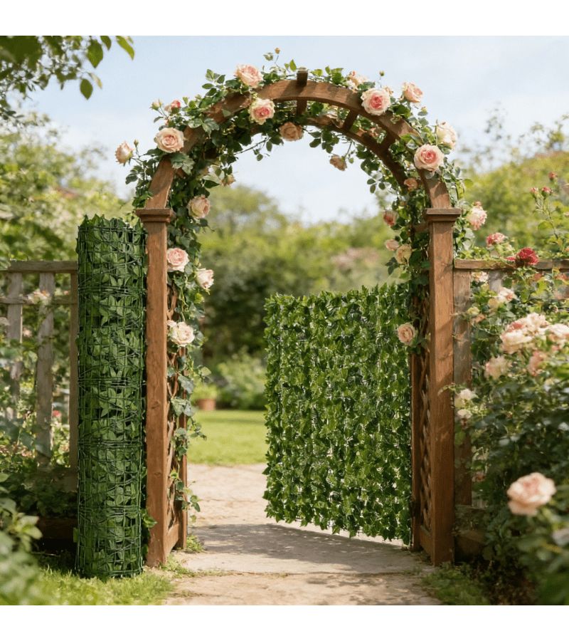Artificial Ivy Privacy Screen 50x300cm Apple Leaf Green Plant Wall Panel for Outdoor Garden Home Interior Decoration Suitable for Wedding Christmas Aesthetic Spaces Spring - Image 2